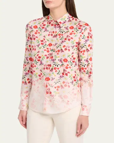 Gabriela Hearst Henri Ombre Floral Silk Button-Down Blouse | Thumbnail 4 Gabriela Hearst Henri Ombre Floral Silk Button-Down Blouse | Thumbnail 4