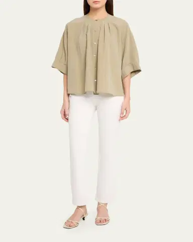 Vince Gathered A-Line Top | Thumbnail 2 Vince Gathered A-Line Top | Thumbnail 2