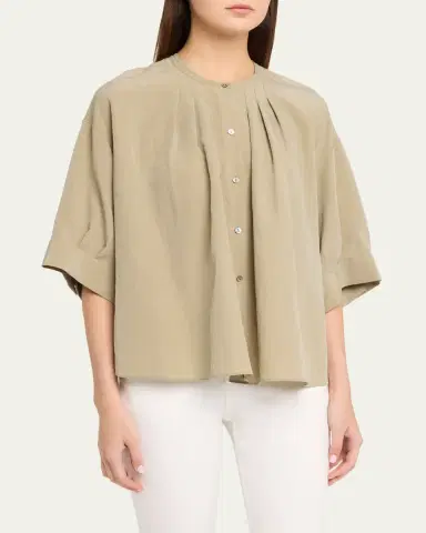 Vince Gathered A-Line Top | Thumbnail 4 Vince Gathered A-Line Top | Thumbnail 4