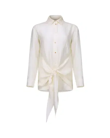 OSSOU Arroya Tie-Front Crinkled atin Shirt | Thumbnail 1 OSSOU Arroya Tie-Front Crinkled atin Shirt | Thumbnail 1