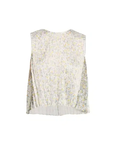Vince Citrine Bloom Pleated Satin Top | Thumbnail 1 Vince Citrine Bloom Pleated Satin Top | Thumbnail 1