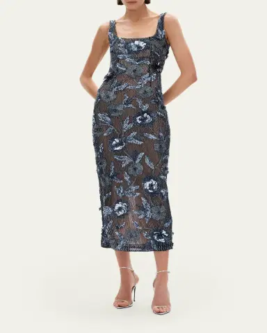 Rachel Gilbert Pierre Strap Beaded Column Midi Dress | Thumbnail 2 Rachel Gilbert Pierre Strap Beaded Column Midi Dress | Thumbnail 2