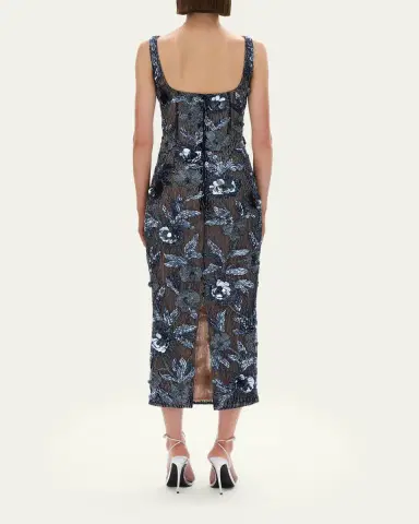 Rachel Gilbert Pierre Strap Beaded Column Midi Dress | Thumbnail 3 Rachel Gilbert Pierre Strap Beaded Column Midi Dress | Thumbnail 3