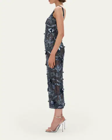 Rachel Gilbert Pierre Strap Beaded Column Midi Dress | Thumbnail 4 Rachel Gilbert Pierre Strap Beaded Column Midi Dress | Thumbnail 4