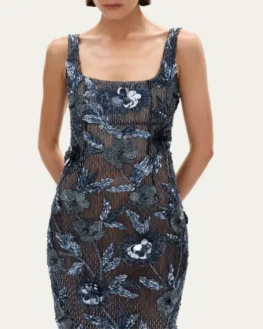 Rachel Gilbert Pierre Strap Beaded Column Midi Dress | Thumbnail 5 Rachel Gilbert Pierre Strap Beaded Column Midi Dress | Thumbnail 5