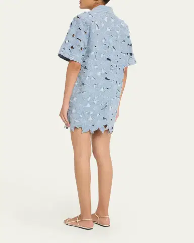 Simkhai Calyn Embroidered Denim Mini Dress | Thumbnail 3 Simkhai Calyn Embroidered Denim Mini Dress | Thumbnail 3