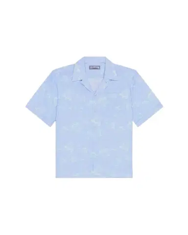 Vilebrequin Men's Bubble Turtles Linen Short-Sleeve Shirt | Thumbnail 1 Vilebrequin Men's Bubble Turtles Linen Short-Sleeve Shirt | Thumbnail 1