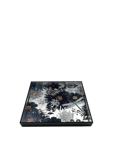 Nomi K Silver Modern Dragonfly Lacquered Tray | Thumbnail 1 Nomi K Silver Modern Dragonfly Lacquered Tray | Thumbnail 1