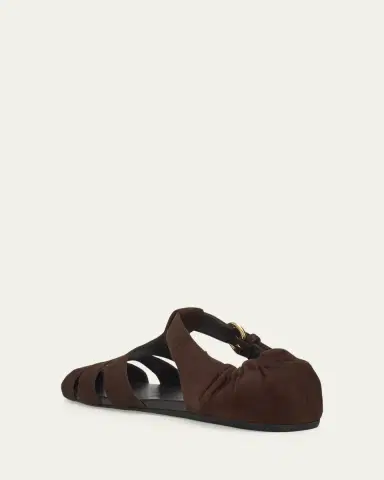 Miu Miu Ruched Suede Fisherman Sandals | Thumbnail 2 Miu Miu Ruched Suede Fisherman Sandals | Thumbnail 2