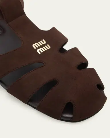 Miu Miu Ruched Suede Fisherman Sandals | Thumbnail 3 Miu Miu Ruched Suede Fisherman Sandals | Thumbnail 3