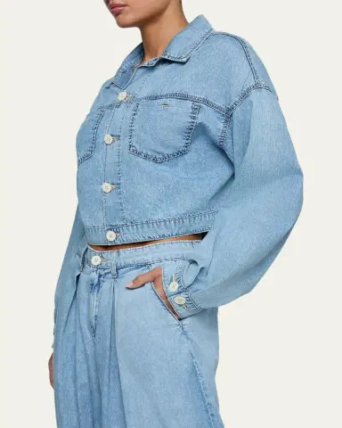 L'Agence Gaines Balloon-Sleeve Denim Jacket | Thumbnail 5 L'Agence Gaines Balloon-Sleeve Denim Jacket | Thumbnail 5