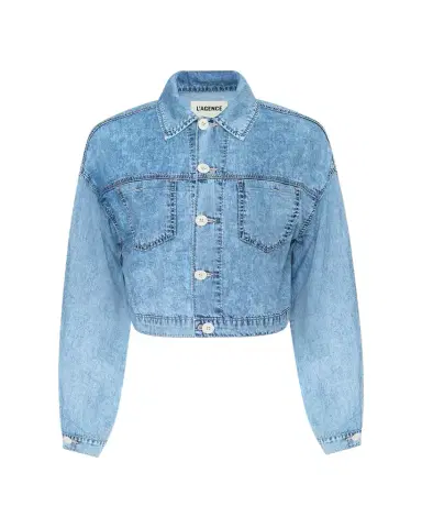 L'Agence Gaines Balloon-Sleeve Denim Jacket | Thumbnail 1 L'Agence Gaines Balloon-Sleeve Denim Jacket | Thumbnail 1