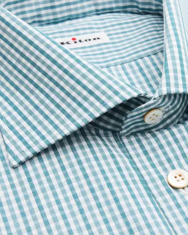 Kiton Men's Cotton Plaid Classic-Fit Dress Shirt | Thumbnail 2 Kiton Men's Cotton Plaid Classic-Fit Dress Shirt | Thumbnail 2