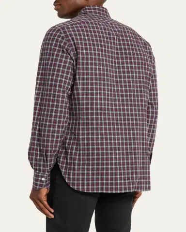 Cesare Attolini Men's Cotton Plaid Button-Down Shirt | Thumbnail 3 Cesare Attolini Men's Cotton Plaid Button-Down Shirt | Thumbnail 3