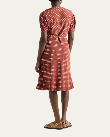 Prada Polka Dot Silk Midi Dress | Thumbnail 3 Prada Polka Dot Silk Midi Dress | Thumbnail 3