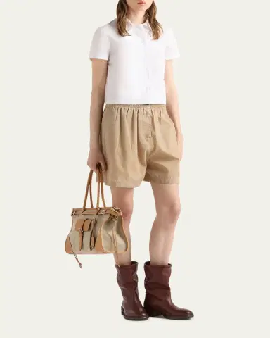 Prada Short-Sleeve Linen Muslin Shirt | Thumbnail 2 Prada Short-Sleeve Linen Muslin Shirt | Thumbnail 2