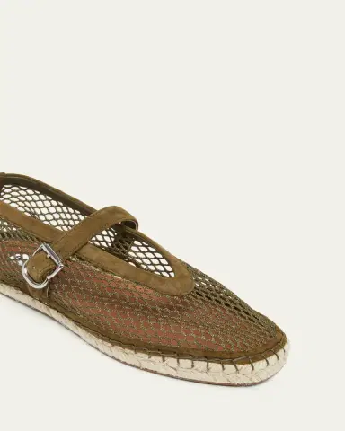 ALAÏA Fishnet Suede Mary Jane Espadrilles | Thumbnail 3 ALAÏA Fishnet Suede Mary Jane Espadrilles | Thumbnail 3