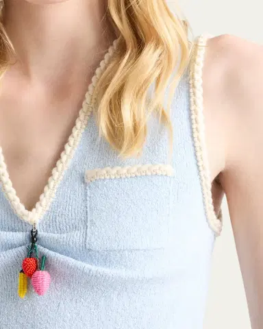 Prada Cotton Boucle Crop Top | Thumbnail 5 Prada Cotton Boucle Crop Top | Thumbnail 5