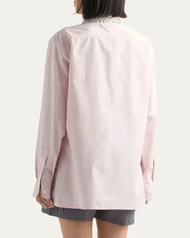 Prada Embroidered Poplin Shirt | Thumbnail 3 Prada Embroidered Poplin Shirt | Thumbnail 3