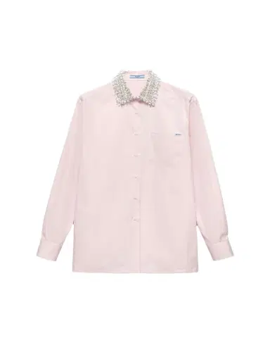 Prada Embroidered Poplin Shirt | Thumbnail 1 Prada Embroidered Poplin Shirt | Thumbnail 1