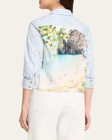 L'Agence Fawn Beach-Print Shirt | Thumbnail 3 L'Agence Fawn Beach-Print Shirt | Thumbnail 3