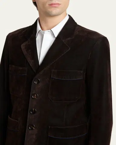 Tom Ford Men's Flocked Cotton Blend Patch Pocket Blazer | Thumbnail 5 Tom Ford Men's Flocked Cotton Blend Patch Pocket Blazer | Thumbnail 5