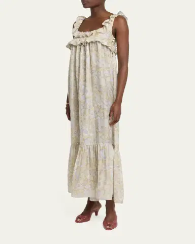 Chloé Painted Flowers Silk Maxi Dress | Thumbnail 4 Chloé Painted Flowers Silk Maxi Dress | Thumbnail 4