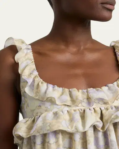 Chloé Painted Flowers Silk Maxi Dress | Thumbnail 5 Chloé Painted Flowers Silk Maxi Dress | Thumbnail 5
