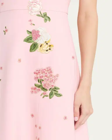 Carolina Herrera Rose Embroidered Sleeveless Trumpet Gown | Thumbnail 5 Carolina Herrera Rose Embroidered Sleeveless Trumpet Gown | Thumbnail 5