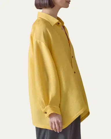 Eskandar A-Line Silk Plisse Shirt | Thumbnail 3 Eskandar A-Line Silk Plisse Shirt | Thumbnail 3