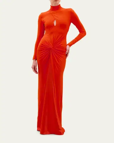 Silvia Tcherassi Birdy Twisted Cutout Long-Sleeve Maxi Dress | Thumbnail 2 Silvia Tcherassi Birdy Twisted Cutout Long-Sleeve Maxi Dress | Thumbnail 2