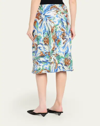 Rabanne Sequined Abstract Floral Midi Skirt | Thumbnail 3 Rabanne Sequined Abstract Floral Midi Skirt | Thumbnail 3