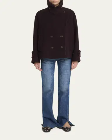 Chloé Wool Double-Breasted Oversized Pea Coat | Thumbnail 2 Chloé Wool Double-Breasted Oversized Pea Coat | Thumbnail 2