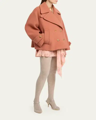 Chloé Wool Double-Breasted Oversized Pea Coat | Thumbnail 6 Chloé Wool Double-Breasted Oversized Pea Coat | Thumbnail 6