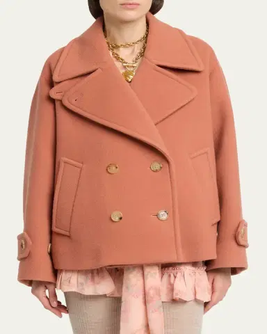 Chloé Wool Double-Breasted Oversized Pea Coat | Thumbnail 8 Chloé Wool Double-Breasted Oversized Pea Coat | Thumbnail 8