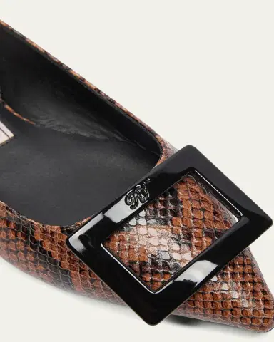 Roger Vivier Gommettine Croc-Embossed Leather Slingback Ballerina Flats | Thumbnail 3 Roger Vivier Gommettine Croc-Embossed Leather Slingback Ballerina Flats | Thumbnail 3