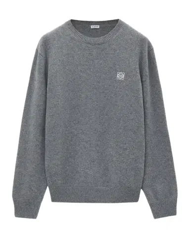 Loewe Men's Wool Mini-Anagram Crewneck Sweater | Thumbnail 1 Loewe Men's Wool Mini-Anagram Crewneck Sweater | Thumbnail 1