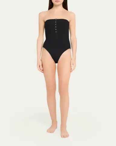 Toteme Ribbed Strapless One-Piece Swimsuit | Thumbnail 2 Toteme Ribbed Strapless One-Piece Swimsuit | Thumbnail 2
