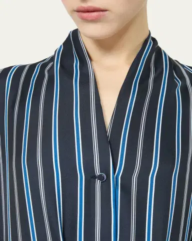 Max Mara Long-Sleeve Striped Shirtdress w/ Belt | Thumbnail 4 Max Mara Long-Sleeve Striped Shirtdress w/ Belt | Thumbnail 4