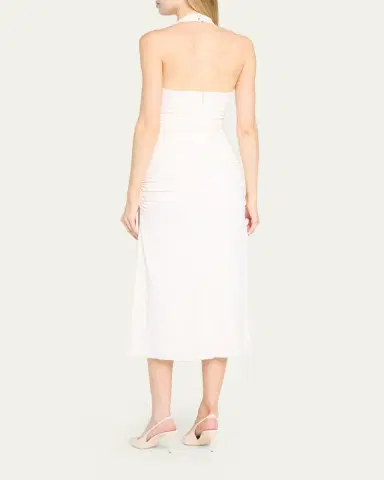 Cinq à Sept Kaia Draped Halter Midi Dress | Thumbnail 3 Cinq à Sept Kaia Draped Halter Midi Dress | Thumbnail 3