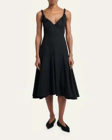 Proenza Schouler Leo Sleeveless Flared Cotton Midi Dress | Thumbnail 2 Proenza Schouler Leo Sleeveless Flared Cotton Midi Dress | Thumbnail 2