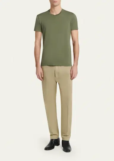 Tom Ford Men's Comfort Stretch Slim Flat-Front Trousers | Thumbnail 12 Tom Ford Men's Comfort Stretch Slim Flat-Front Trousers | Thumbnail 12