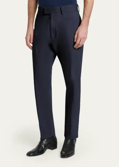 Tom Ford Men's Comfort Stretch Slim Flat-Front Trousers | Thumbnail 4 Tom Ford Men's Comfort Stretch Slim Flat-Front Trousers | Thumbnail 4