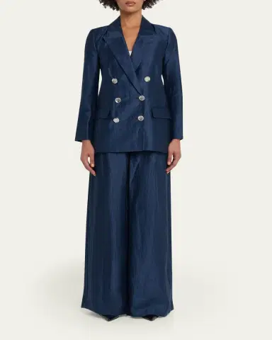 L'Agence Allanah Crinkled Linen Wide-Leg Pants | Thumbnail 2 L'Agence Allanah Crinkled Linen Wide-Leg Pants | Thumbnail 2
