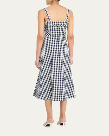 Veronica Beard Aila Gingham A-Line Midi Dress | Thumbnail 3 Veronica Beard Aila Gingham A-Line Midi Dress | Thumbnail 3