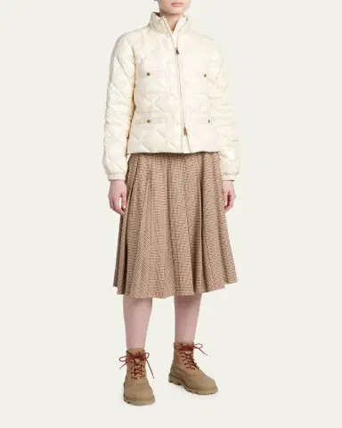 Moncler Check Pleated Wool Midi Skirt | Thumbnail 2 Moncler Check Pleated Wool Midi Skirt | Thumbnail 2
