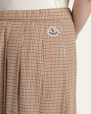 Moncler Check Pleated Wool Midi Skirt | Thumbnail 5 Moncler Check Pleated Wool Midi Skirt | Thumbnail 5