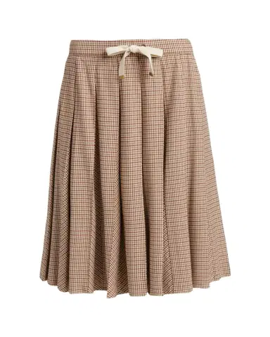Moncler Check Pleated Wool Midi Skirt | Thumbnail 1 Moncler Check Pleated Wool Midi Skirt | Thumbnail 1