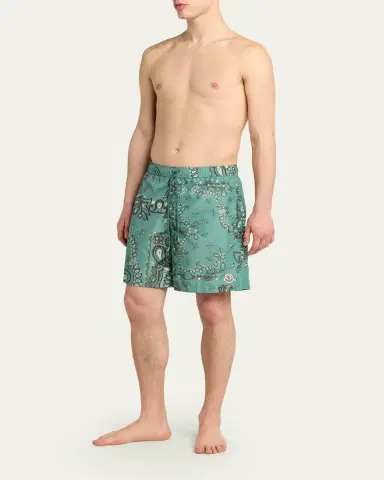 Moncler Men's Printed Swim Shorts | Thumbnail 2 Moncler Men's Printed Swim Shorts | Thumbnail 2