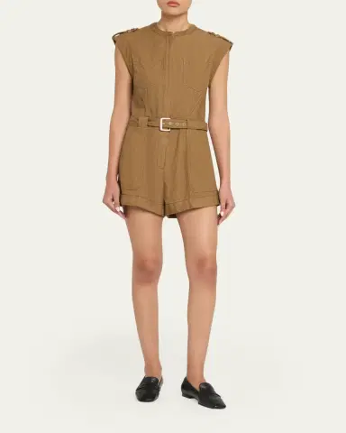 SIMKHAI Tinka Belted Romper | Thumbnail 2 SIMKHAI Tinka Belted Romper | Thumbnail 2